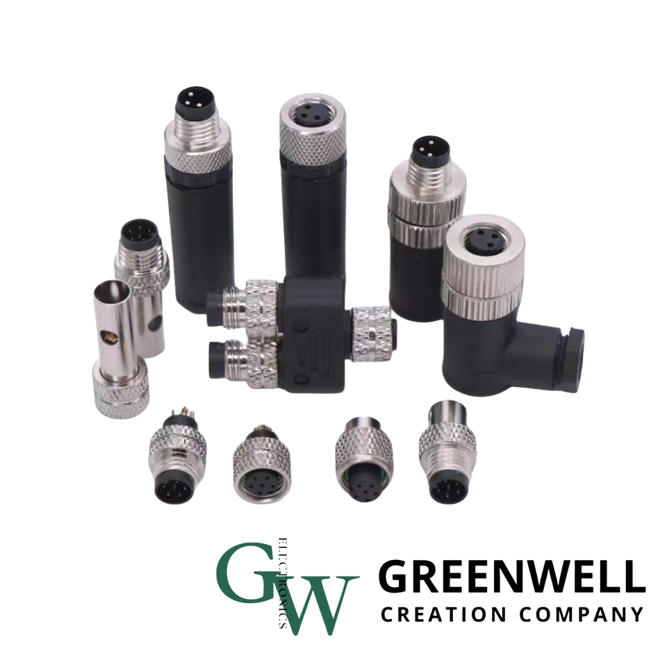 circular connector - M-series - M8 M12 M16 M23 - male - female -wireable-connector-waterproof-ip67-90 degree- 180 degree - solder-cup-terminal-unshield-connector-Greenwell