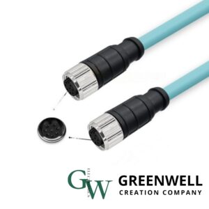 방수 커넥터-circular connector-m series-m12-4-pin-a-code-female-to-female-high-flex-cat7-industrial-ethernet-cable-pvc-54116-Greenwell