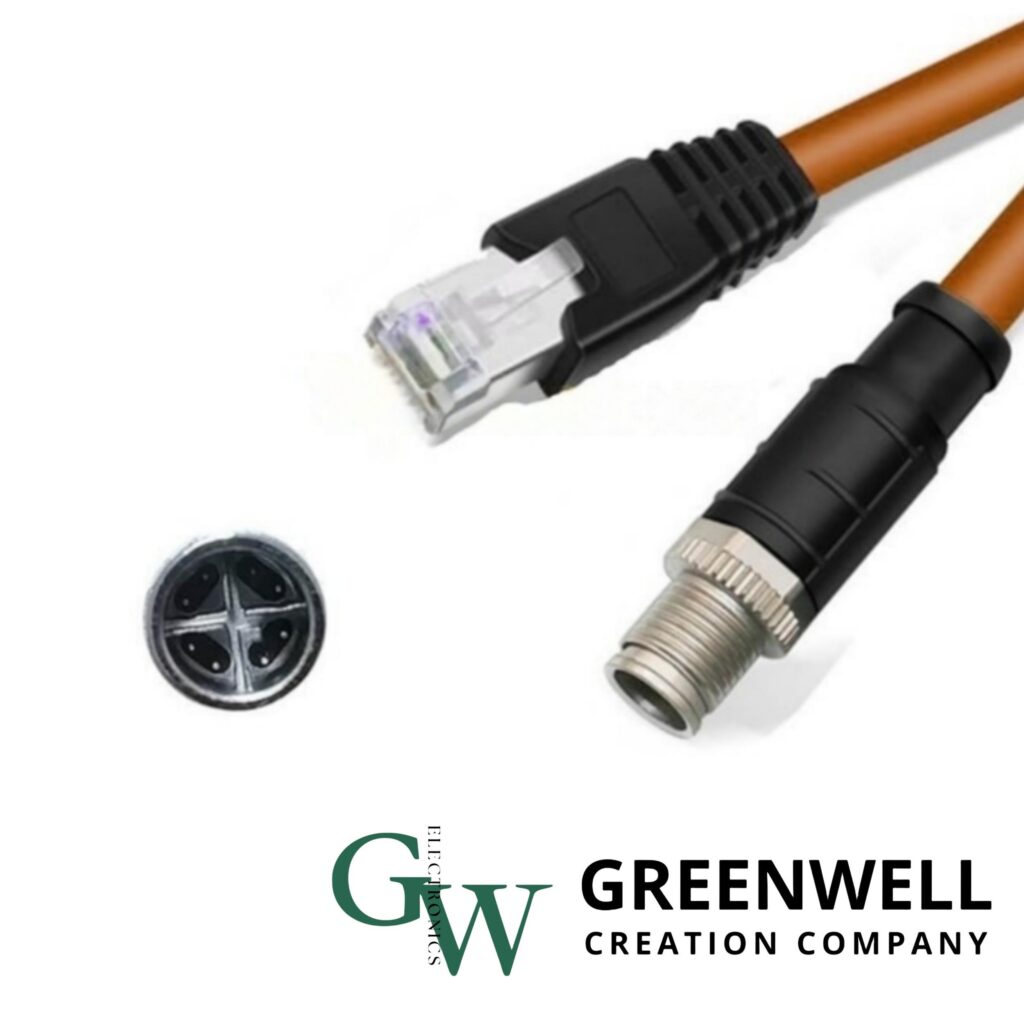 circular connector-방수 커넥터-m12-8-pin-x-code-male-angled-to-rj45-male-high-flex-cat6-industrial-ethernet-cable-pvc-twisted-pair-cable-orangle-54289-Greenwell